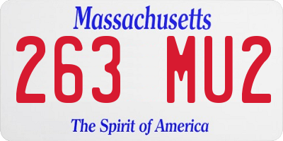 MA license plate 263MU2
