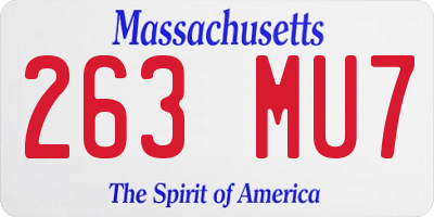 MA license plate 263MU7