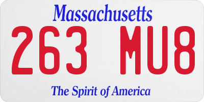 MA license plate 263MU8