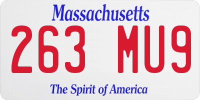 MA license plate 263MU9