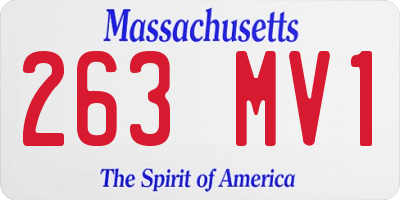 MA license plate 263MV1
