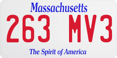 MA license plate 263MV3