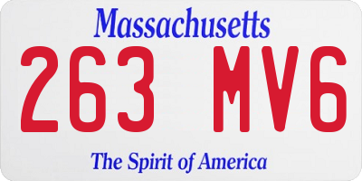 MA license plate 263MV6
