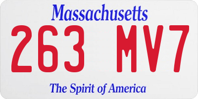 MA license plate 263MV7