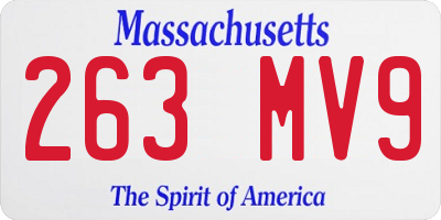 MA license plate 263MV9