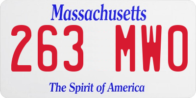MA license plate 263MW0