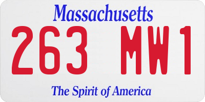 MA license plate 263MW1