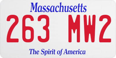 MA license plate 263MW2