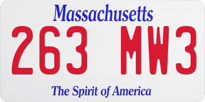 MA license plate 263MW3