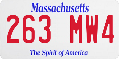 MA license plate 263MW4