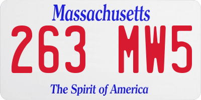 MA license plate 263MW5