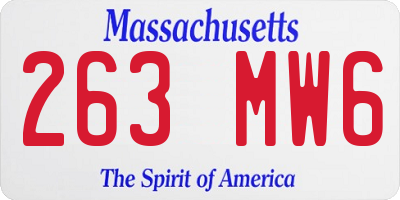 MA license plate 263MW6