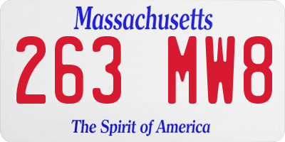 MA license plate 263MW8