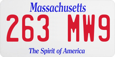 MA license plate 263MW9