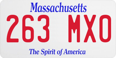 MA license plate 263MX0