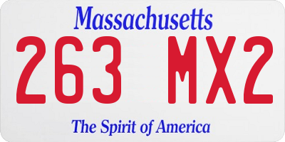 MA license plate 263MX2