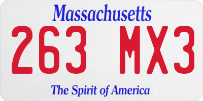 MA license plate 263MX3