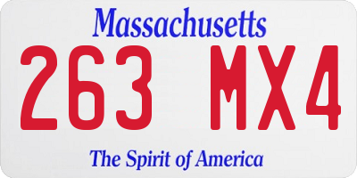 MA license plate 263MX4