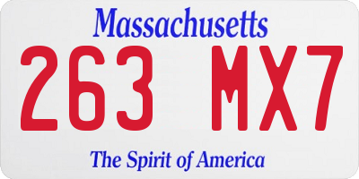 MA license plate 263MX7