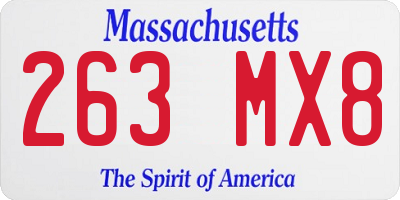 MA license plate 263MX8