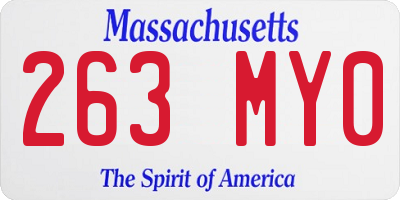 MA license plate 263MY0