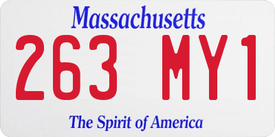 MA license plate 263MY1