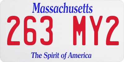 MA license plate 263MY2