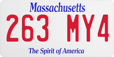 MA license plate 263MY4