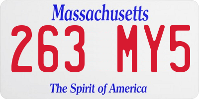 MA license plate 263MY5