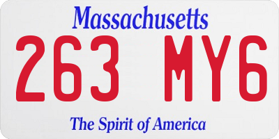 MA license plate 263MY6