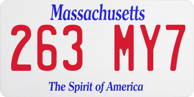 MA license plate 263MY7