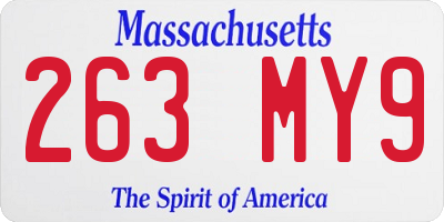 MA license plate 263MY9