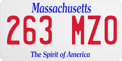 MA license plate 263MZ0