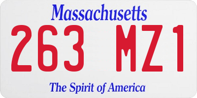 MA license plate 263MZ1