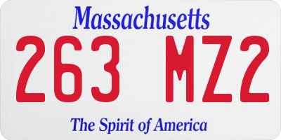 MA license plate 263MZ2