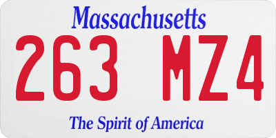 MA license plate 263MZ4