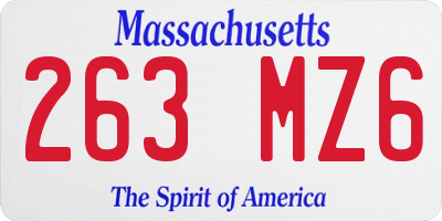 MA license plate 263MZ6