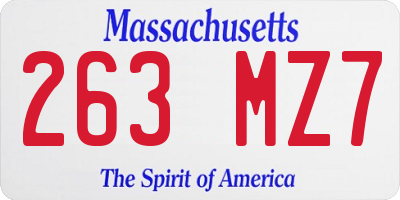 MA license plate 263MZ7