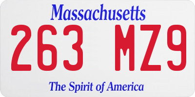 MA license plate 263MZ9