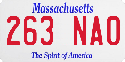 MA license plate 263NA0