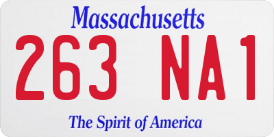 MA license plate 263NA1