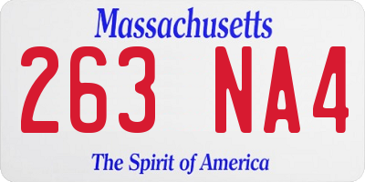 MA license plate 263NA4