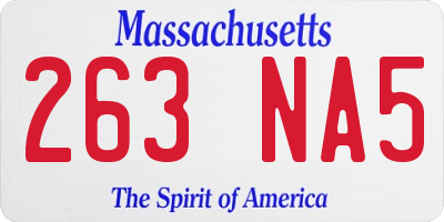 MA license plate 263NA5