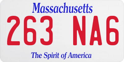MA license plate 263NA6