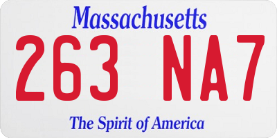 MA license plate 263NA7