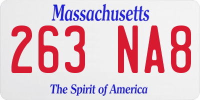 MA license plate 263NA8