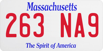MA license plate 263NA9