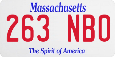 MA license plate 263NB0