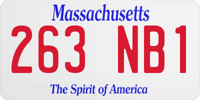 MA license plate 263NB1