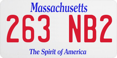 MA license plate 263NB2